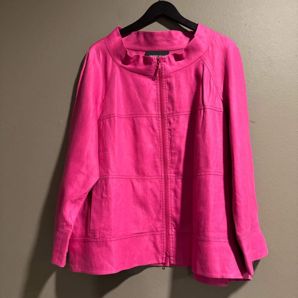 Lafayette 148 New York 100% Linen Zip Up Jacket Size Xl
